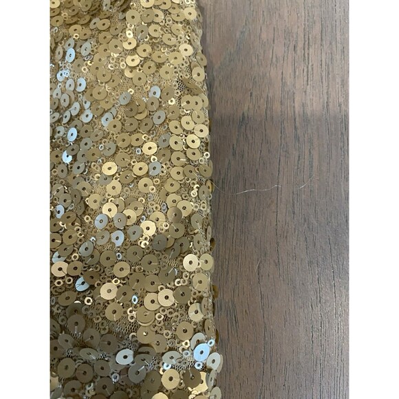 Vince Camuto Tank Top Gold Sequined Size XS Back Zip Polished Rocker Loose Fit - Picture 9 of 13